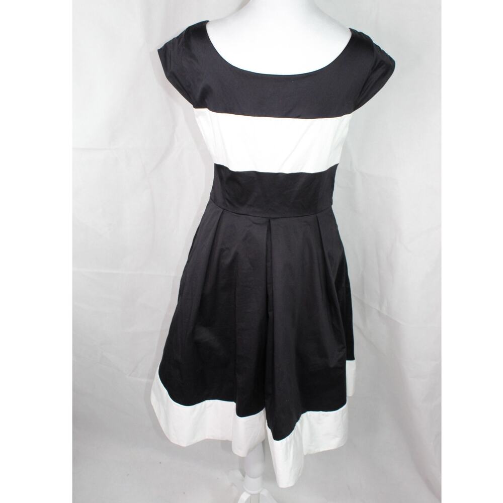 Kate Spade New York Adette black white cocktail dress fit and flare 8 - Picture 4 of 13